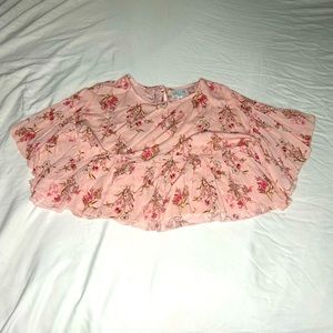 Jim & Ivy Flowy Pink Floral Crop-Top